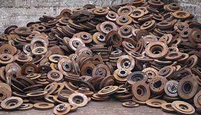 Recycled metal parts used for melting